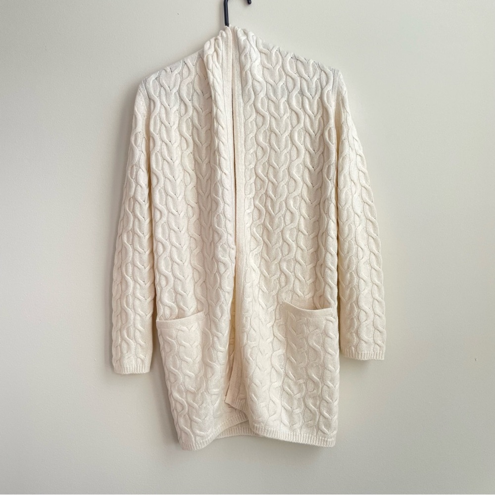 Gobi Luxurious 100% Organic Cashmere Cable Knit Cardigan - XS
